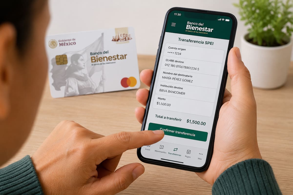 Tarjeta Bienestar ya permite transferencias SPEI desde el celular y usuarios podrán enviar dinero a BBVA, Banamex o Santander sin acudir a sucursales