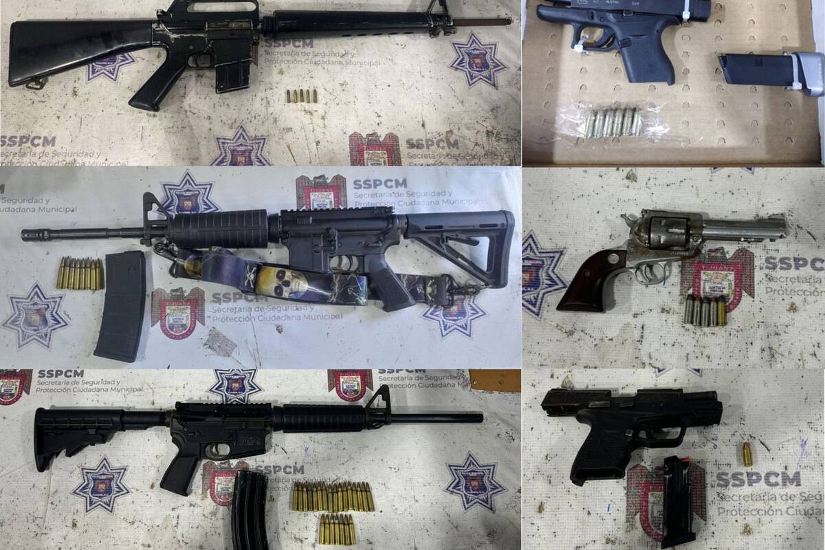 Decomisan armas y detienen a cuatro en diversas zonas de Tijuana