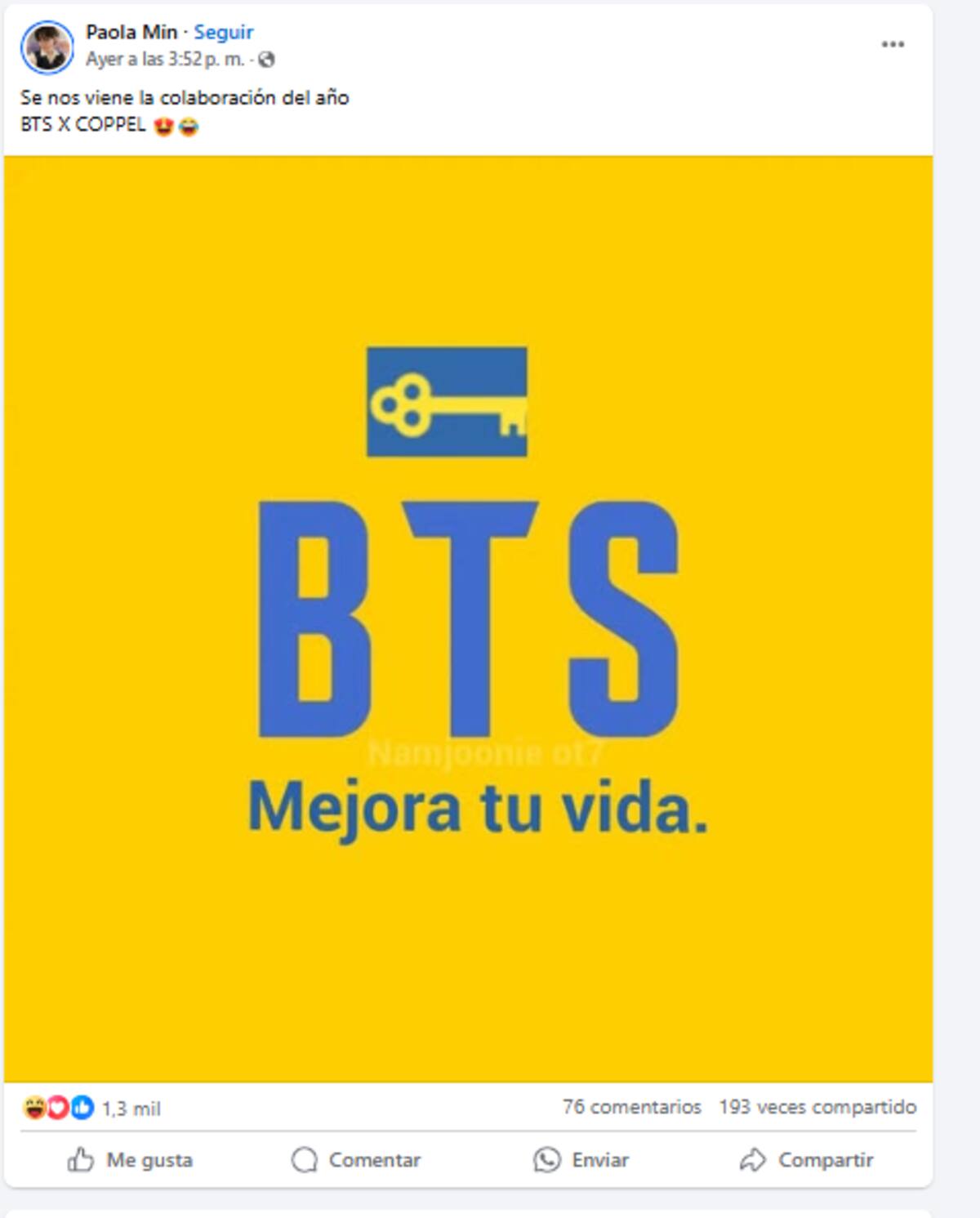 Captura de pantalla en Facebook.