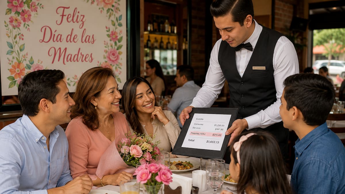 Profeco advierte que restaurantes no pueden exigir 10% de propina, ni agregar “servicio” a la cuenta este Día de las Madres y recuerda que las multas son de hasta 3 millones de pesos