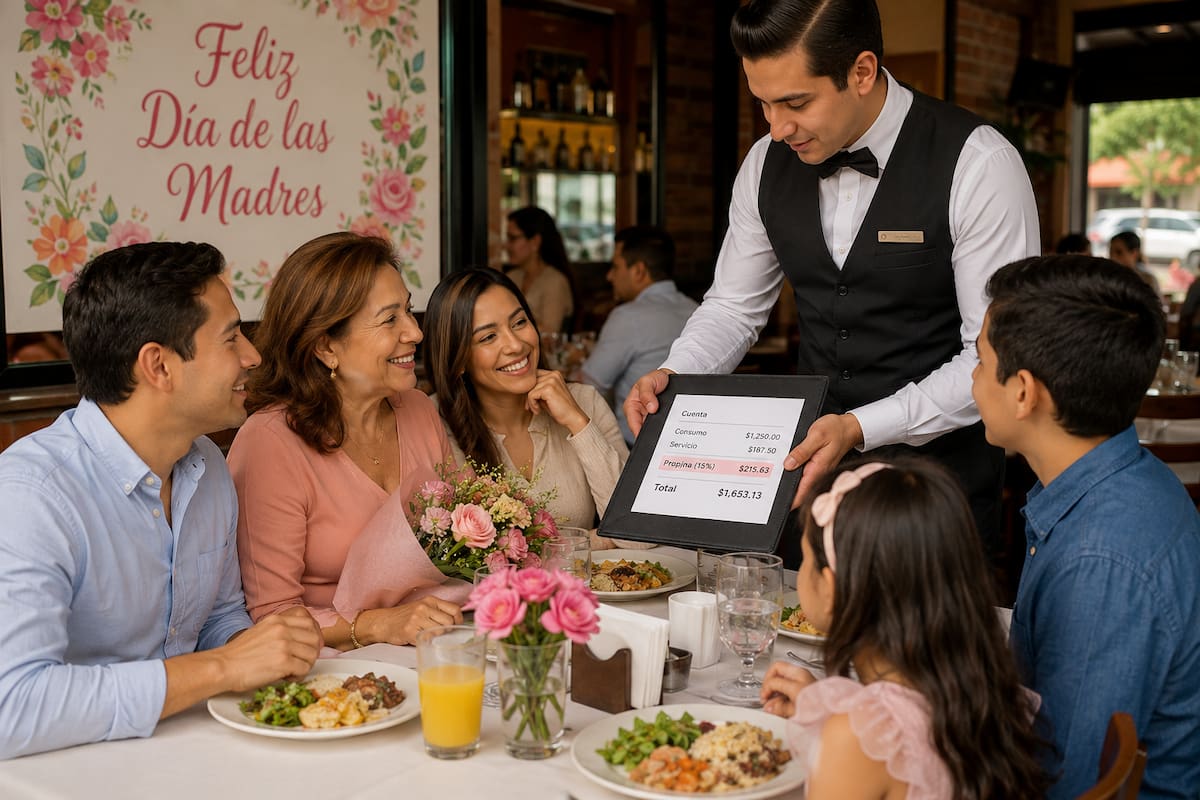 Profeco advierte que restaurantes no pueden exigir 10% de propina, ni agregar “servicio” a la cuenta este Día de las Madres y recuerda que las multas son de hasta 3 millones de pesos