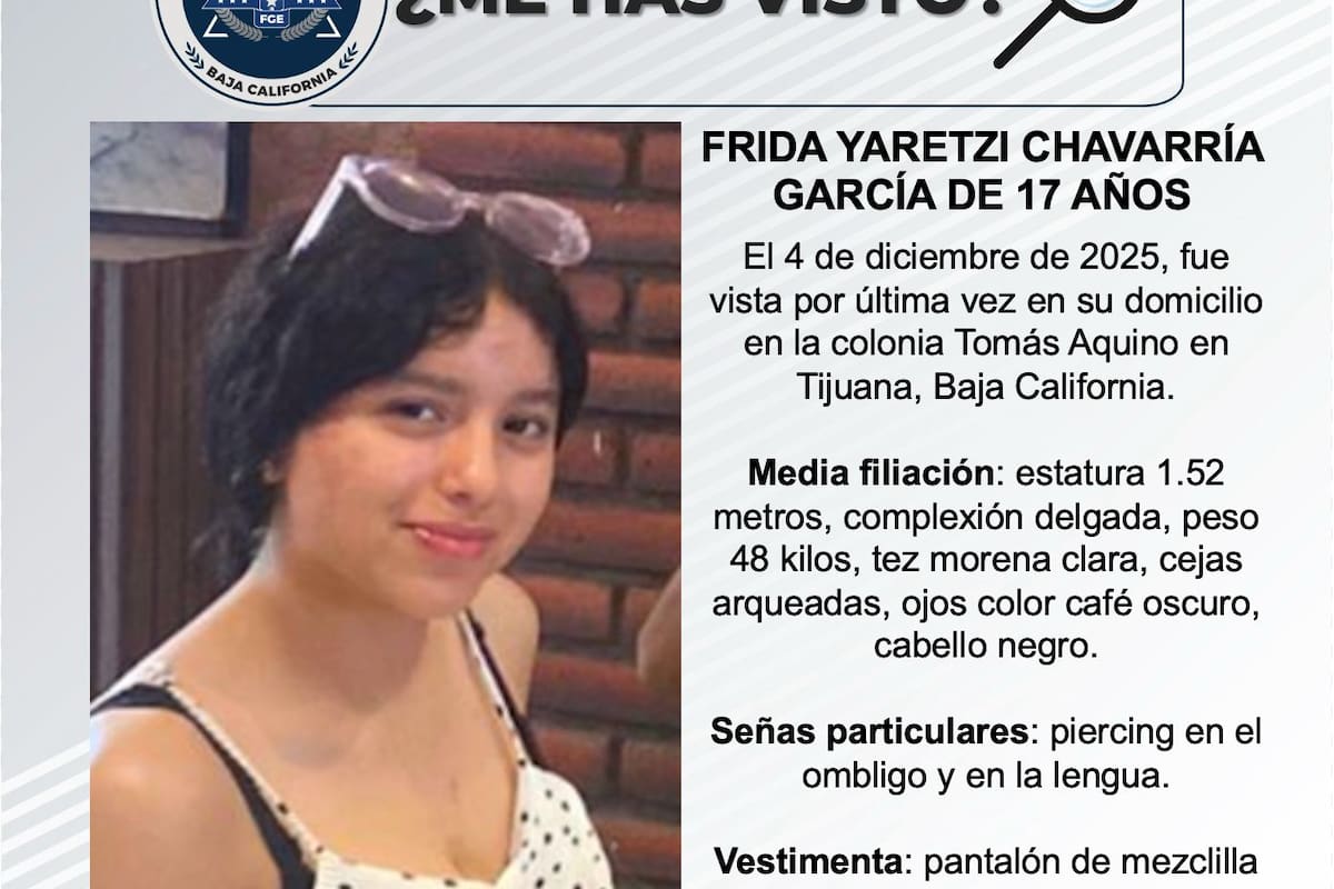 Se busca a Frida Yaretzi Chavarría García de 17 años