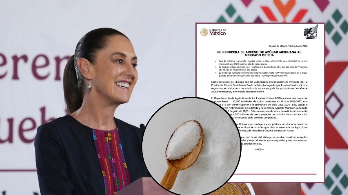 Sheinbaum celebra acuerdo con Estados Unidos para aumentar 512% la compra de azúcar mexicana y beneficiar a 170 mil cañeros