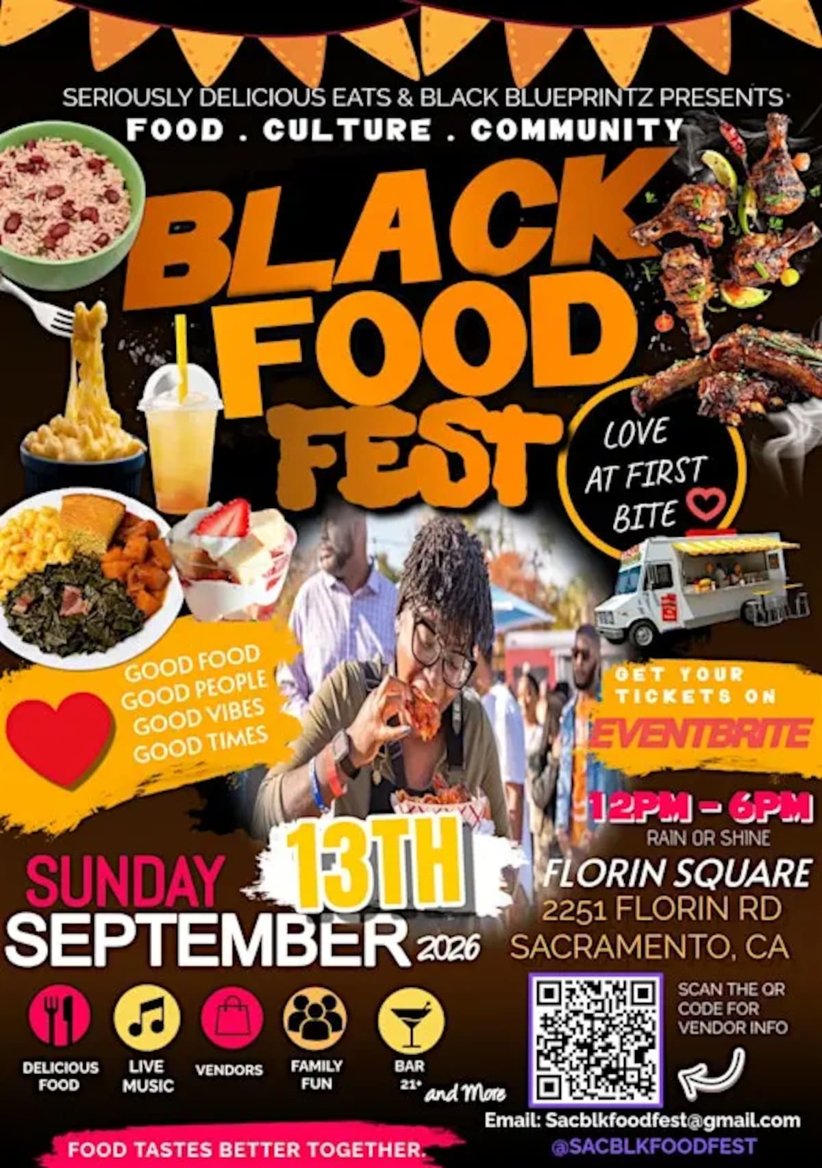 El Black Food Fest celebrará su séptima edición el 13 de septiembre en Sacramento con gastronomía, música, arte y actividades familiares para promover la cultura afrodescendiente.
Foto: Cortesía.