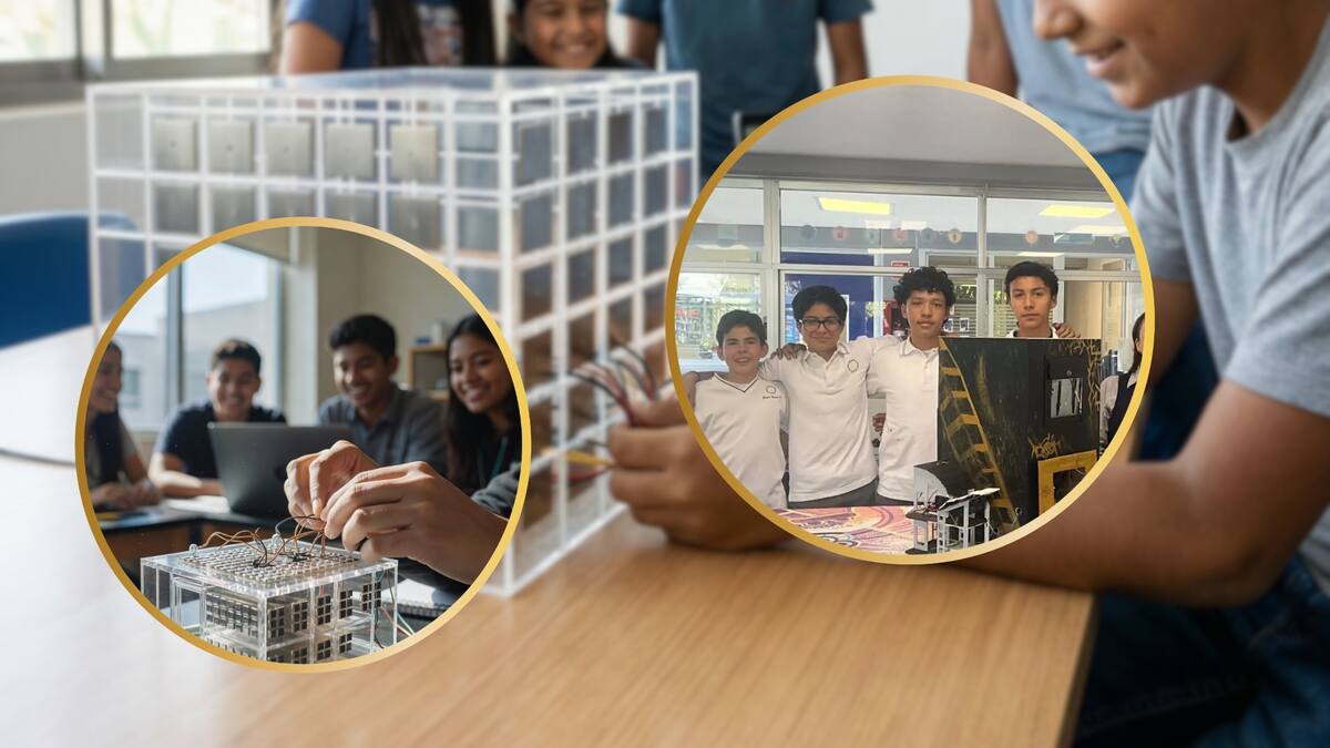Cuatro estudiantes mexicanos de secundaria ganaron el reto tecnológico Pinion 2026 tras inventar una fachada inteligente que genera electricidad las 24 horas utilizando celdas Peltier en lugar de paneles solares pesados para combatir los apagones en las ciudades