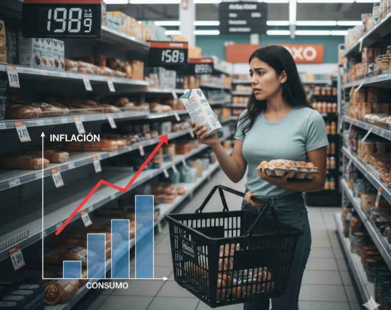 IMEF prevé inflación de 4.20% al cierre del año. | Foto: generada con IA