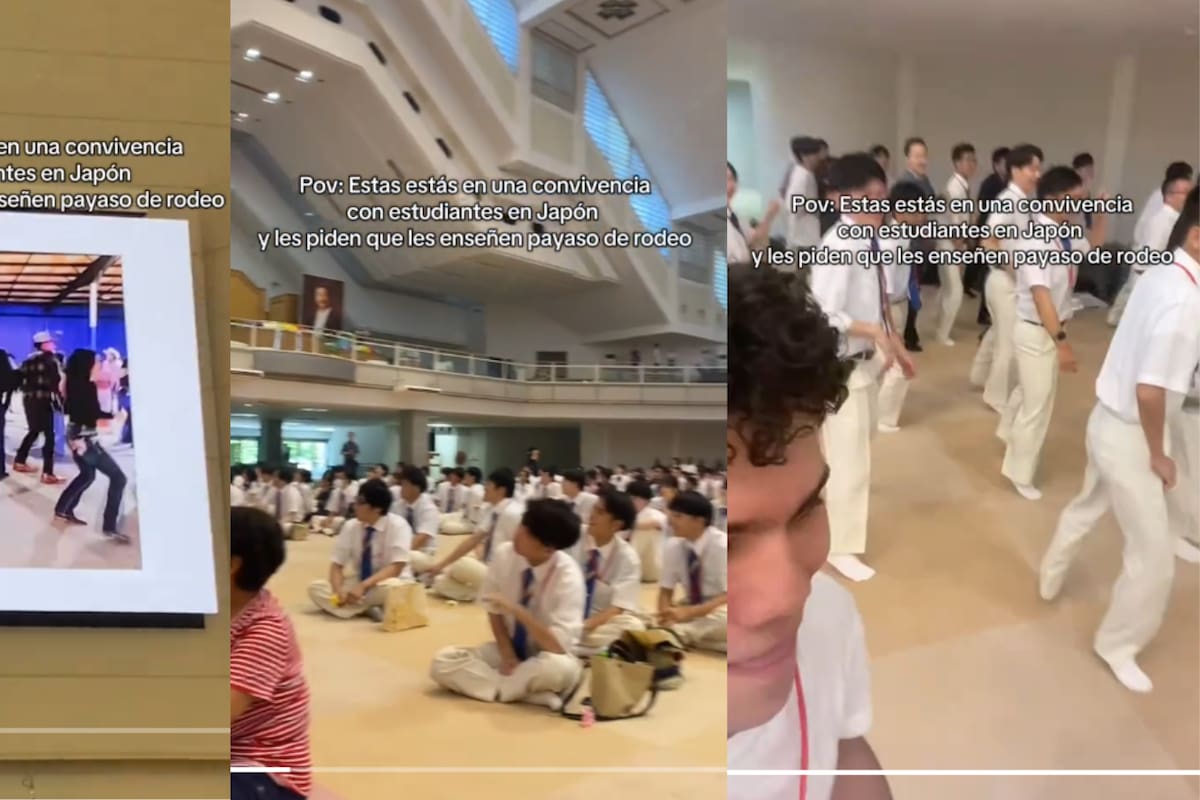 Mexicano enseña a estudiantes japoneses a bailar ‘Payaso de Rodeo’ y se hace viral
