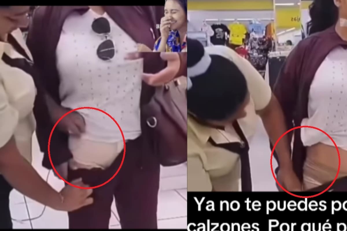 Mujer es sorprendida robando ropa interior en supermercado… ¡y la traía puesta!