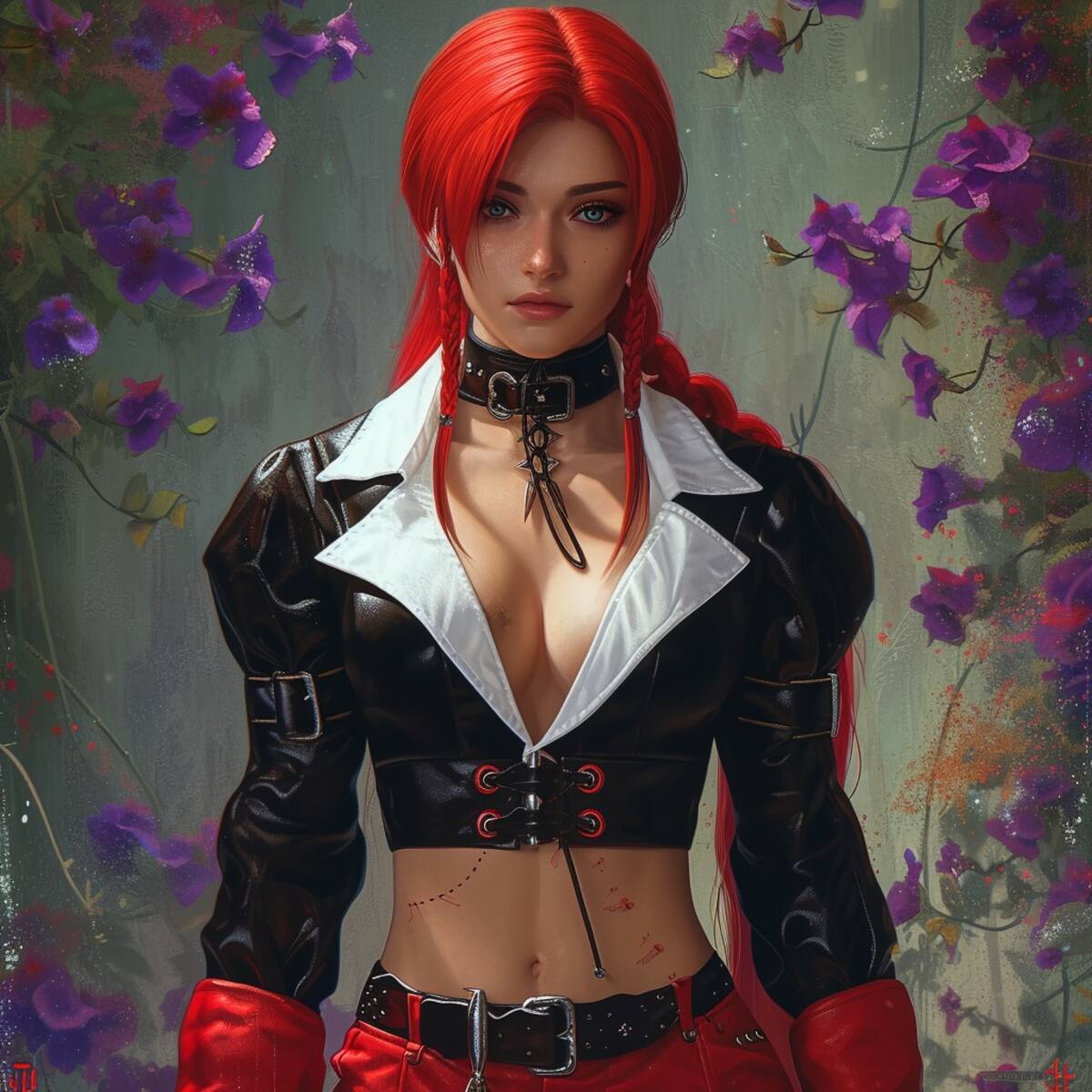 Iori Yagami, el rival de Kyo Kusanagi, se transforma en una bella y misteriosa mujer con su característico cabello rojo.