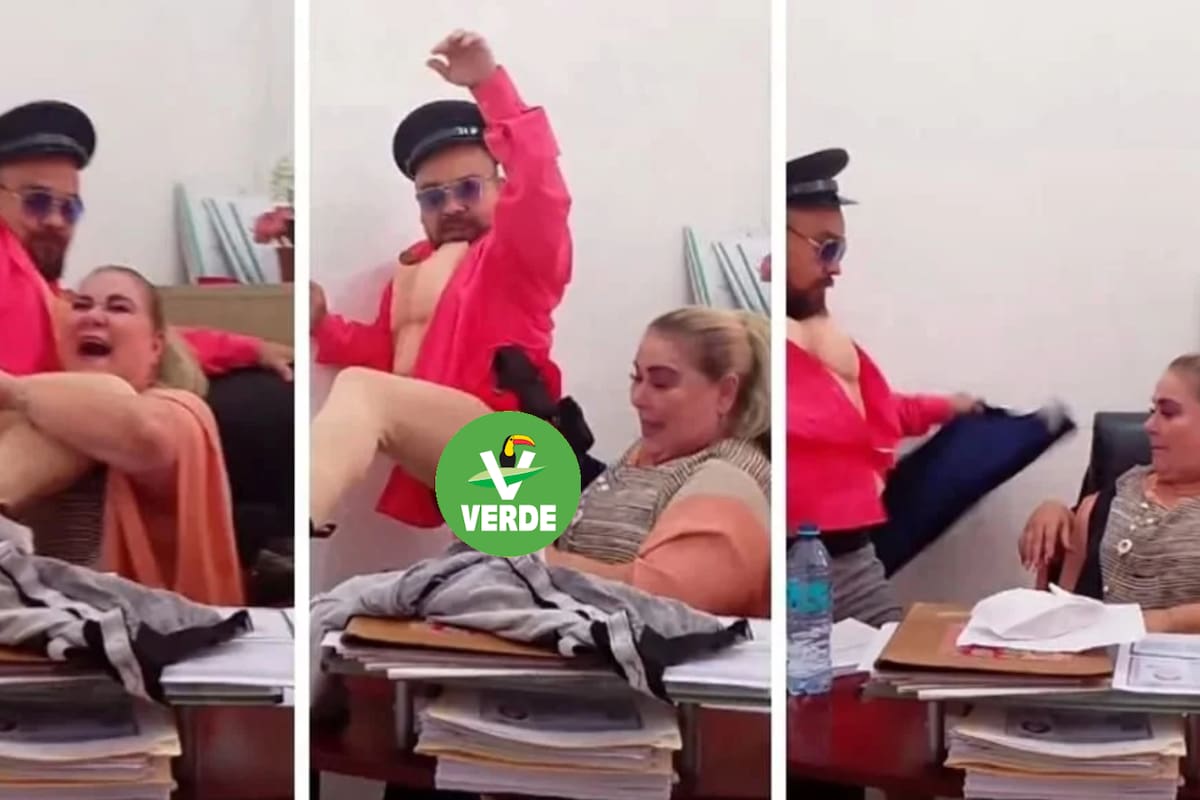 Le llevan stripper a diputada del Partido Verde y captan festejo de cumpleaños en plena oficina