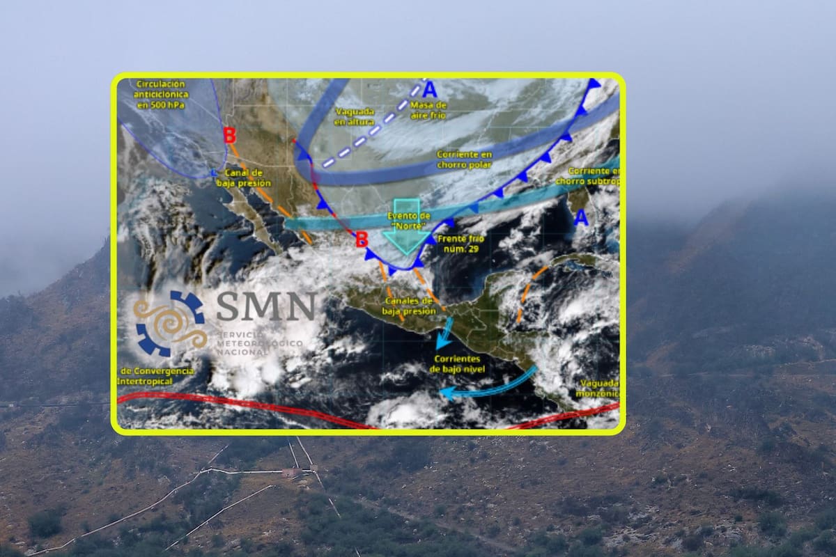 Nuevo frente frío y la corriente en chorro ‘congelarán’ estas ciudades lunes y martes con lluvias, vientos de “Norte” de hasta 90 km/h, heladas y nevadas