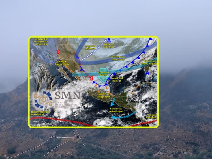 Nuevo frente frío y la corriente en chorro ‘congelarán’ estas ciudades lunes y martes con lluvias, vientos de “Norte” de hasta 90 km/h, heladas y nevadas