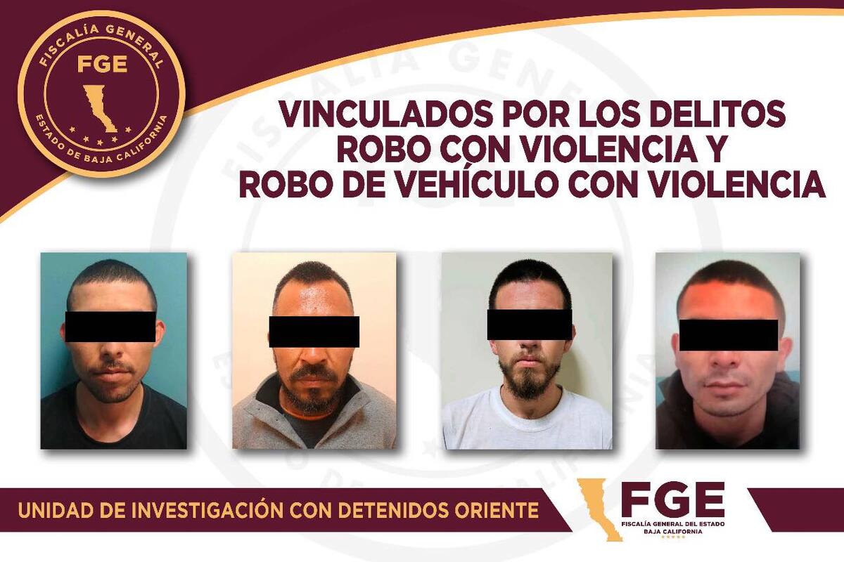 Vinculan a proceso a 4 imputados por robo con violencia a comercio y robo de vehículo