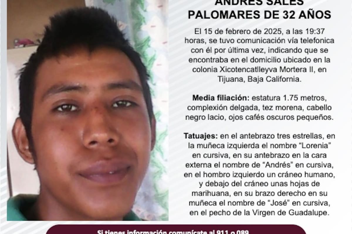Se busca a Andrés Sales Palomares de 32 años