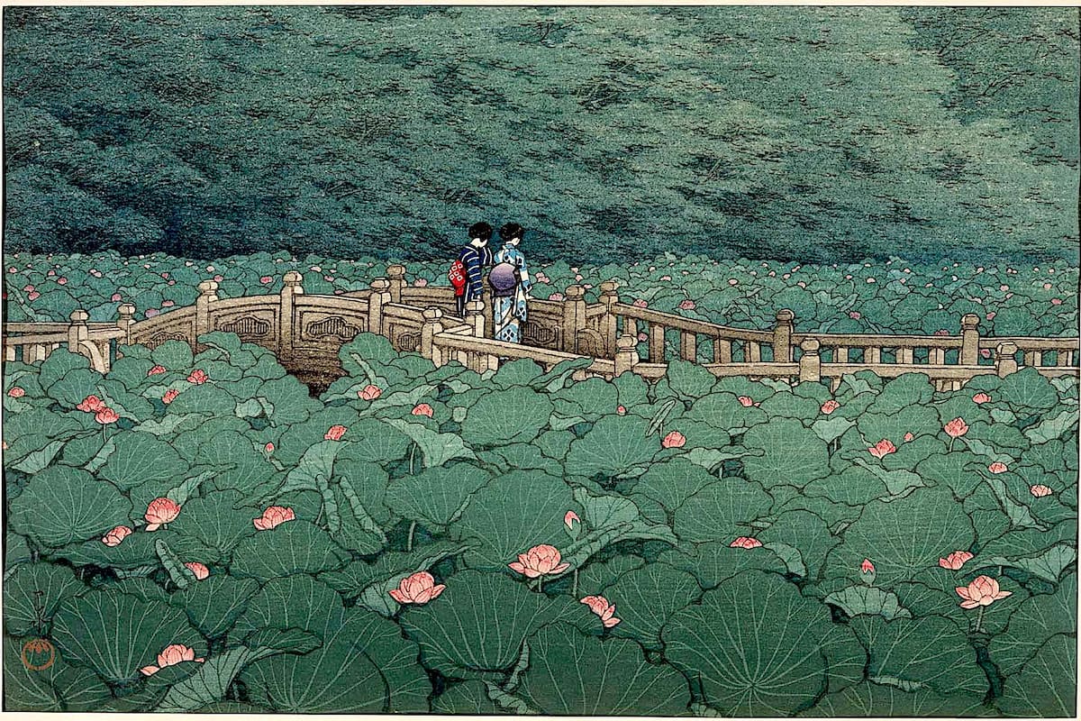 La pintura japonesa que captura la serenidad de un estanque de lotos