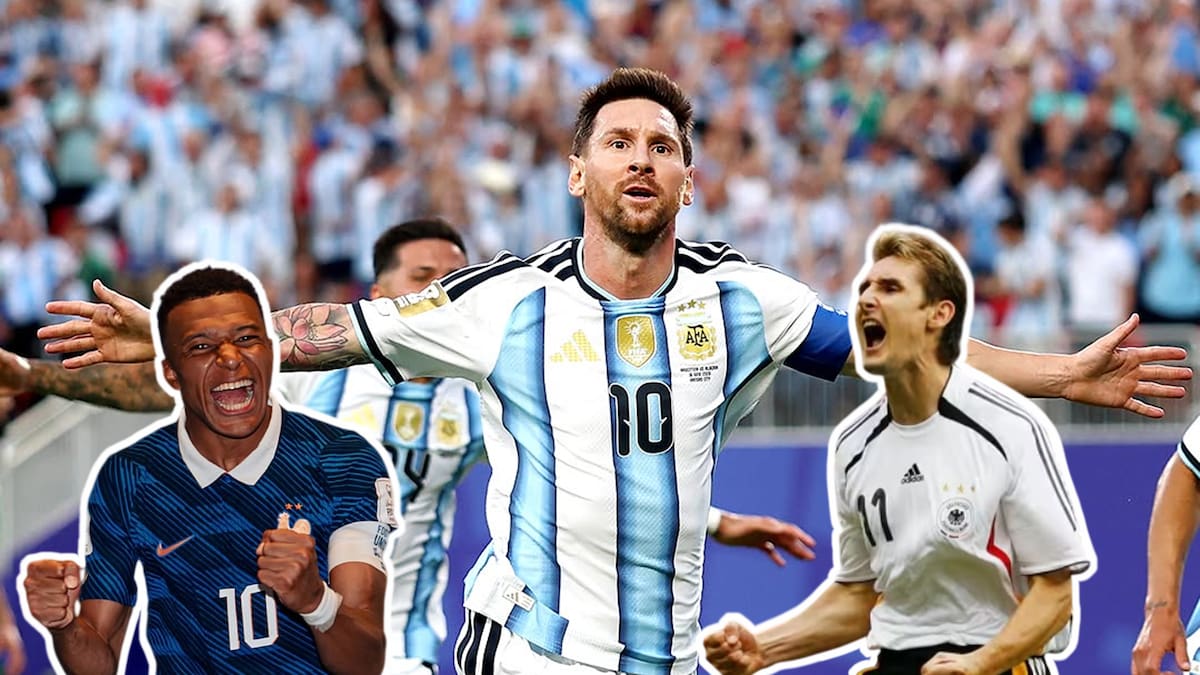 Con triplete, Lionel Messi alcanza a Klose como el máximo anotador de los Mundiales, pero Mbappé con su doblete amenaza la cima