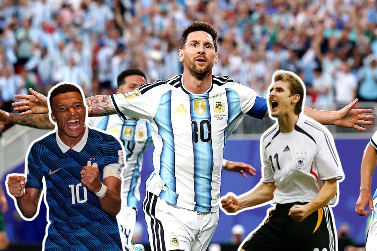 Con triplete, Lionel Messi alcanza a Klose como el máximo anotador de los Mundiales, pero Mbappé con su doblete amenaza la cima