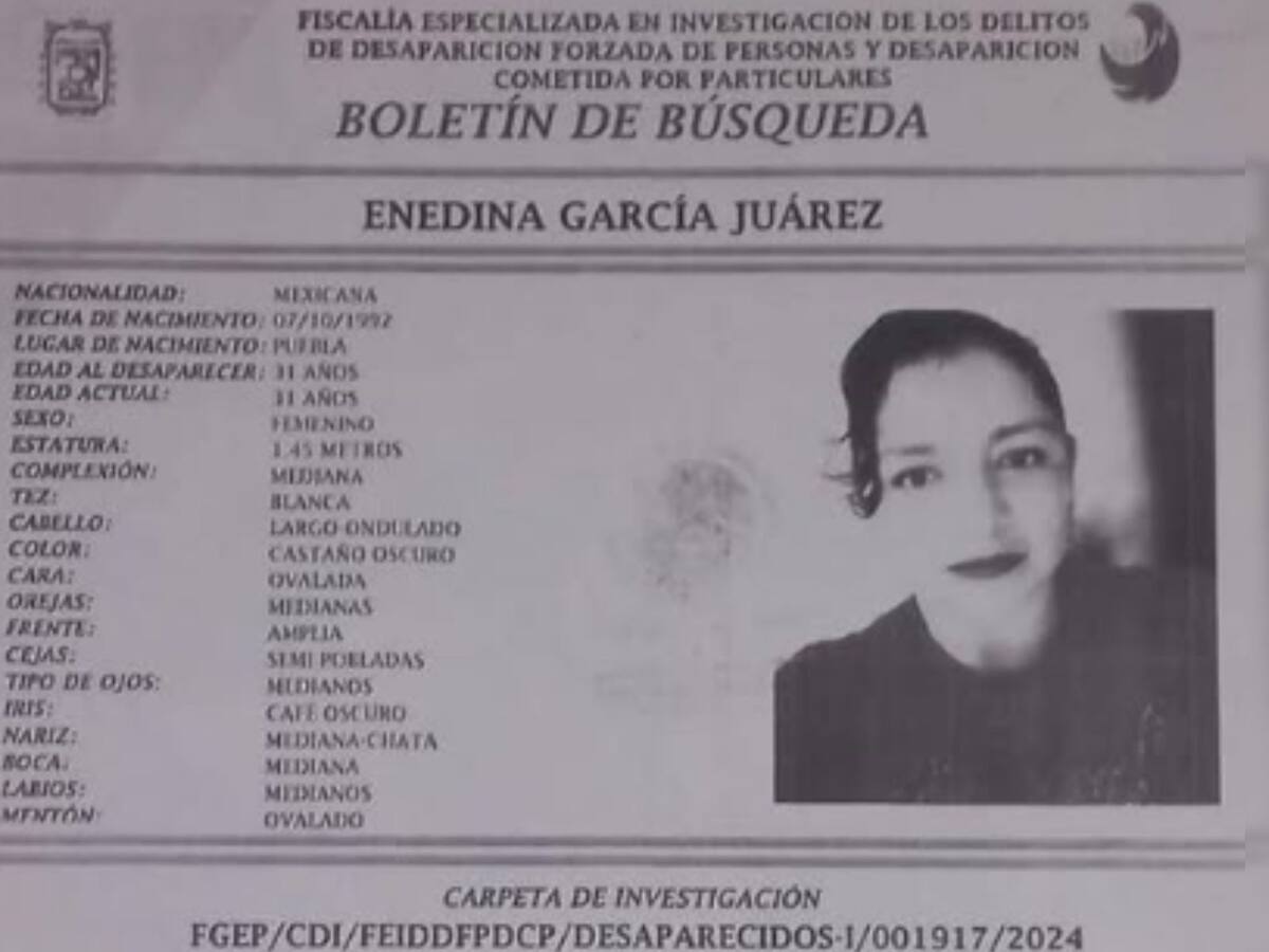 Ficha de búsqueda de Enedina García. | Crédito: Redes sociales