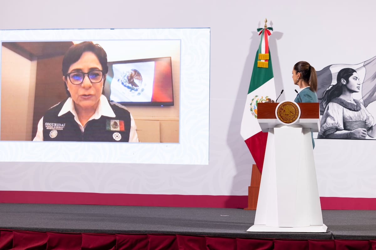 Laura Velázquez, titular de Protección Civil del gobierno federal informa sobre ayuda de México en incendios de Los Ángeles, California. | Crédito: Presidencia