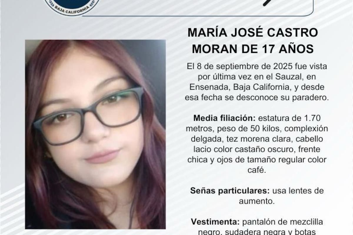 Se busca a María José Castro Moran de 17 años