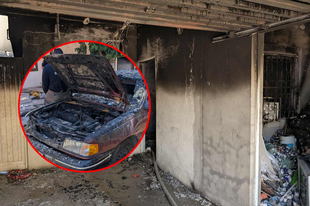 Adulto de 80 años sufre quemaduras tras incendio en su vivienda en Hermosillo; Bomberos logran controlar las llamas que consumieron un auto