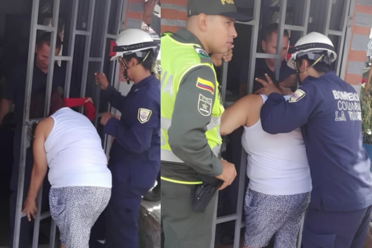 “Se le quedó atorada la cabeza en la reja de sus vecinos” Mujer tuvo que ser auxiliada después de intentar escuchar un chisme demasiado de cerca