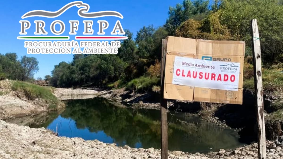 Profepa clausura extracción ilegal de arena y grava en el Río San Pedro, Aguascalientes: maquinaria pesada devastó más de 3,000 m² sin permisos ambientales