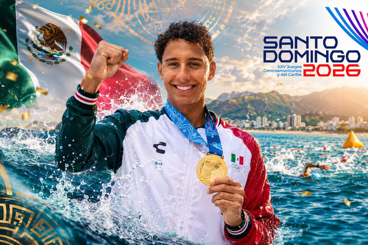 Paulo Strehlke gana oro para México en los 10 kilómetros de aguas abiertas de Santo Domingo 2026