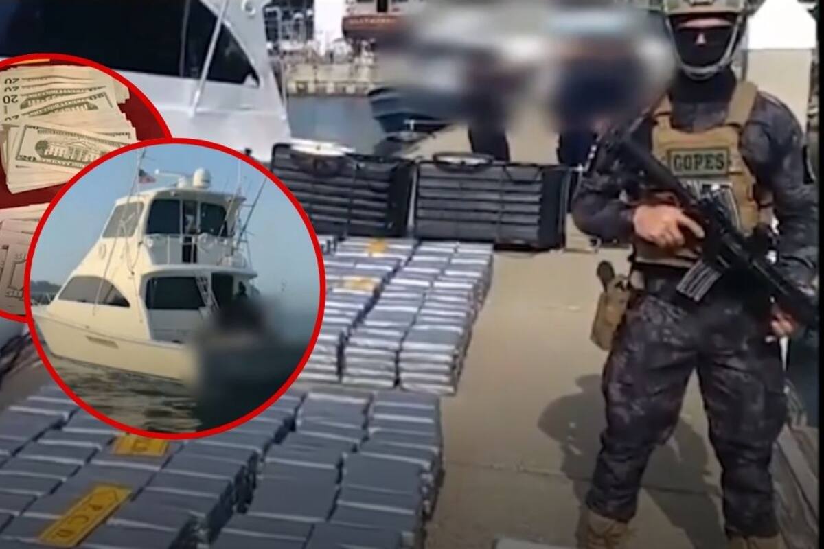 Autoridades de Costa Rica detienen a 3 mexicanos con 840 kilos de cocaína en yate de lujo