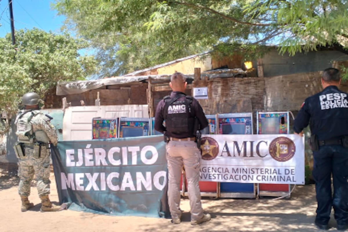 Aseguran seis máquinas tragamonedas en cateo realizado en San Luis Río Colorado