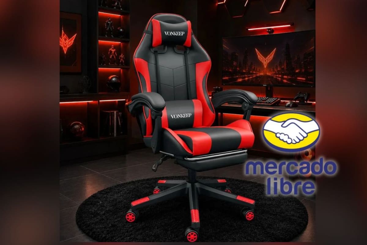 Mercado Libre rebaja la silla gamer ergonómica VonKeep con 44% de descuento a $1,279 pesos y envío gratis a todo México