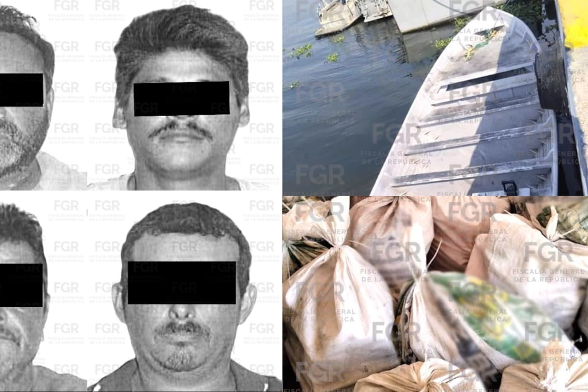Cuatro personas detenidas frente a las costas de Michoacán con 650 kilos de cocaína y 2 mil 548 litros de hidrocarburo reciben una sentencia de 19 años seis meses de prisión tras la investigación de la FGR