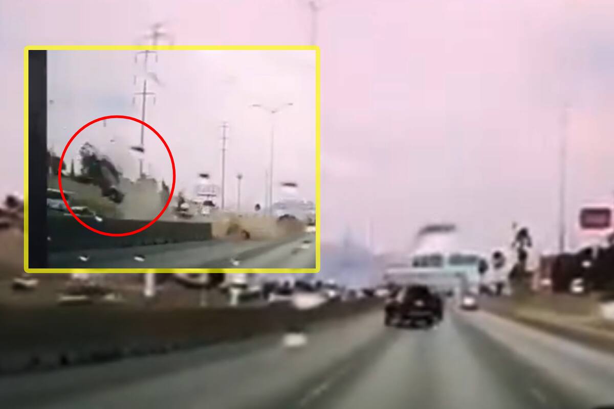 VIDEO: Auto vuelca y sale “volando” en aparatoso accidente en Saltillo