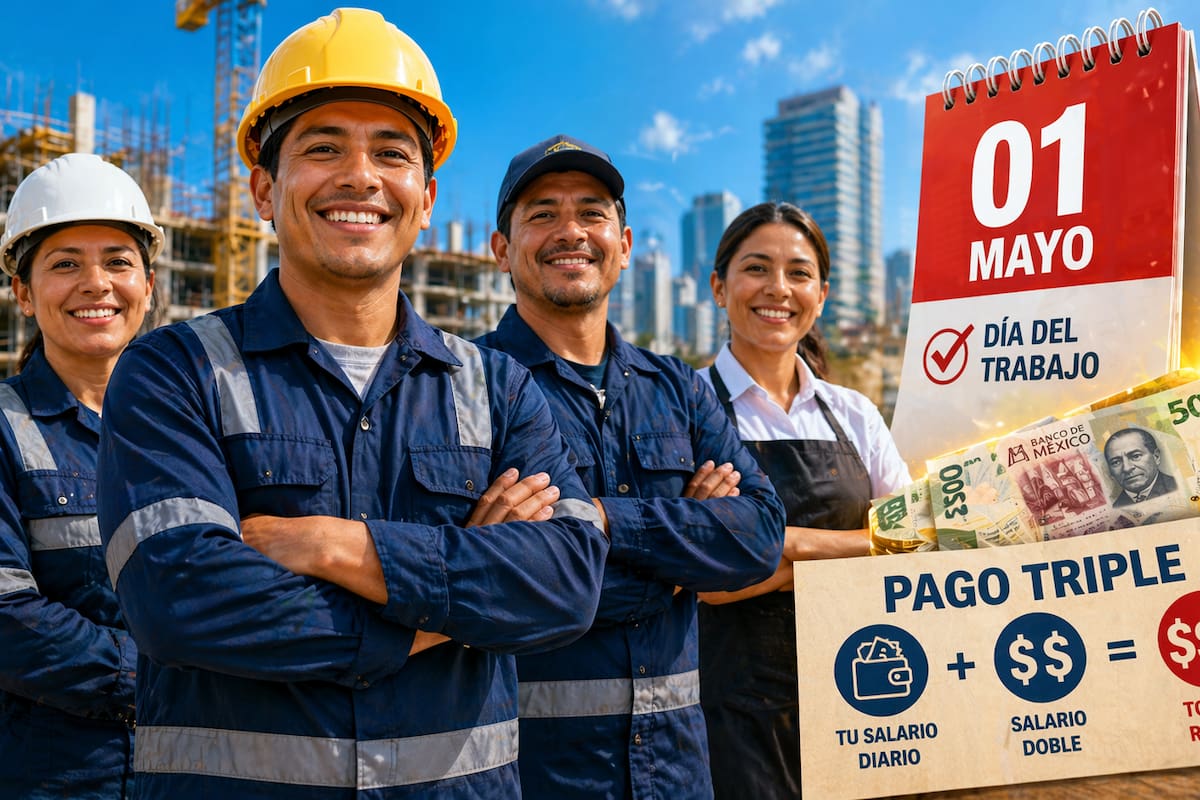 ¿Cuánto me deben pagar si trabajo el 1 de mayo? La PROFEDET explica cómo calcular tu salario triple y el pago extra del 200% por laborar en este día de descanso obligatorio