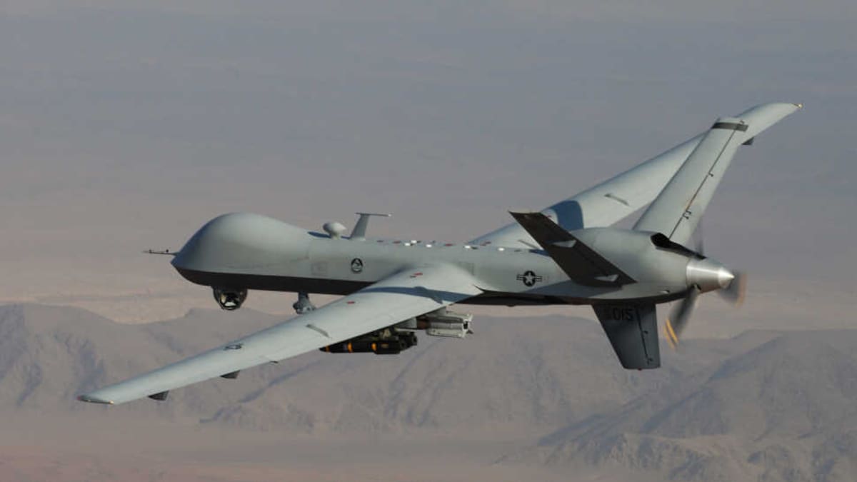 <p>The Predator drones flying over Afghanistan and Pakistan are variants of this MQ-9 Reaper.</p>