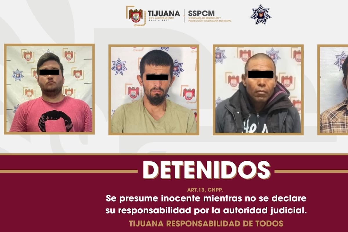 Detienen a cuatro personas con órdenes de aprehensión durante patrullajes en Tijuana