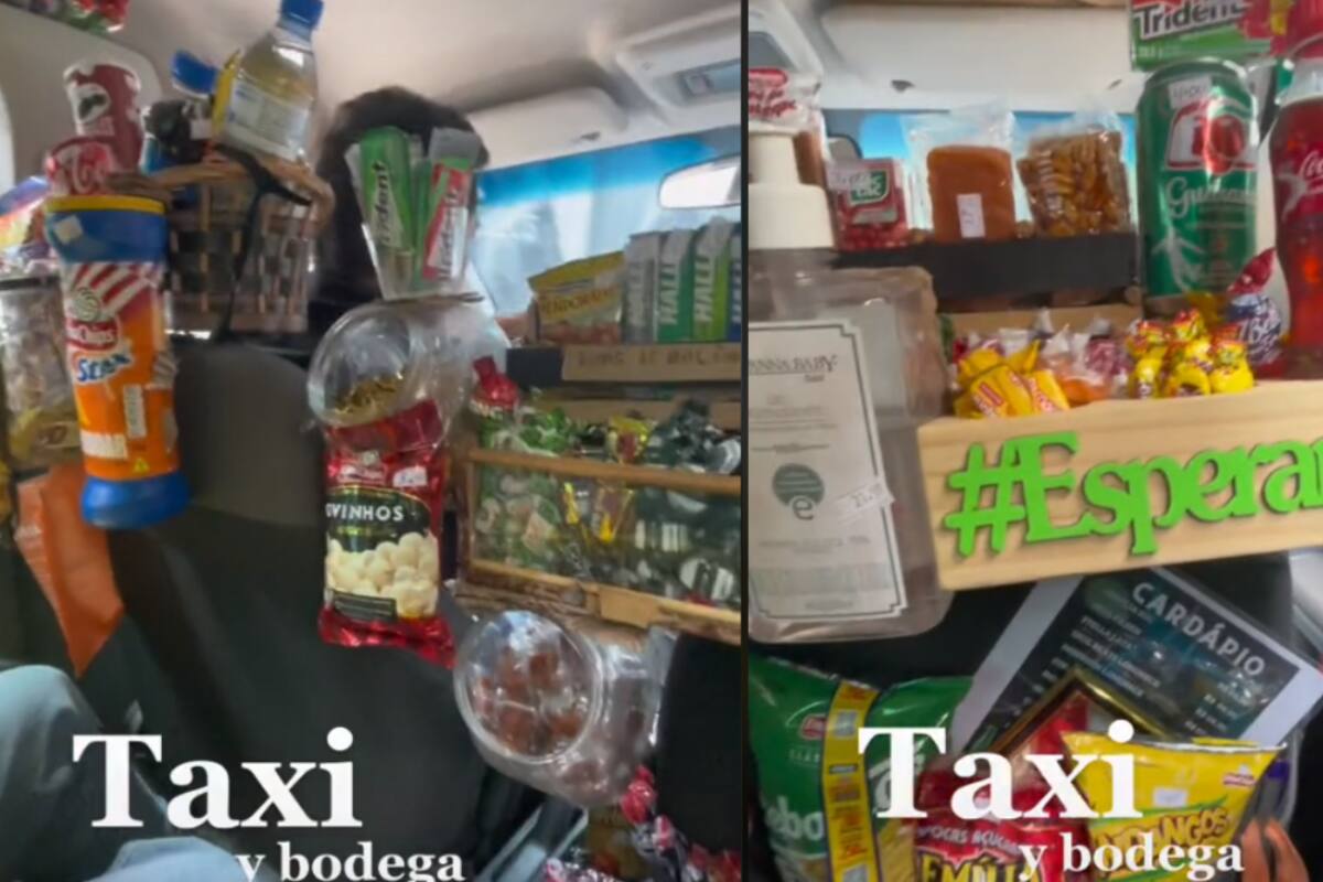 VIDEO: ¡Lo tiene todo! Graban taxi que parece Oxxo por dentro y se viraliza