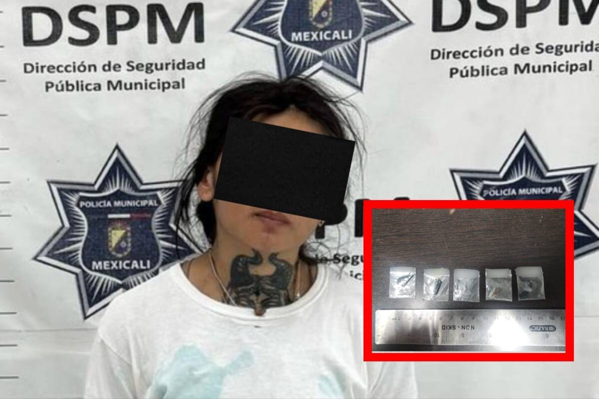 Mujer espiaba en un comercio; portaba metanfetamina