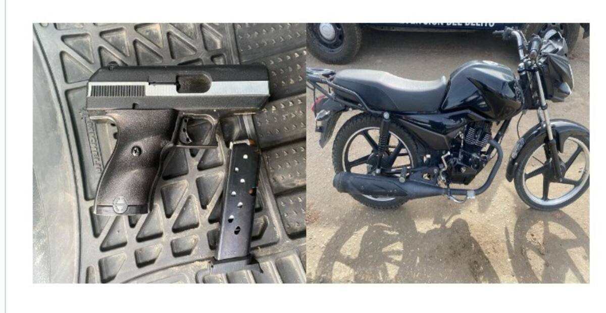 Portaban una pistola calibre .380 y una motocicleta sin documentos  l Cortesía