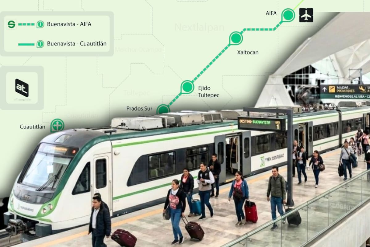 Así será la nueva ruta del Tren Suburbano que conectará Buenavista con el AIFA en 43 minutos; mapa revela las siete estaciones, frecuencia de viajes y acceso directo al aeropuerto