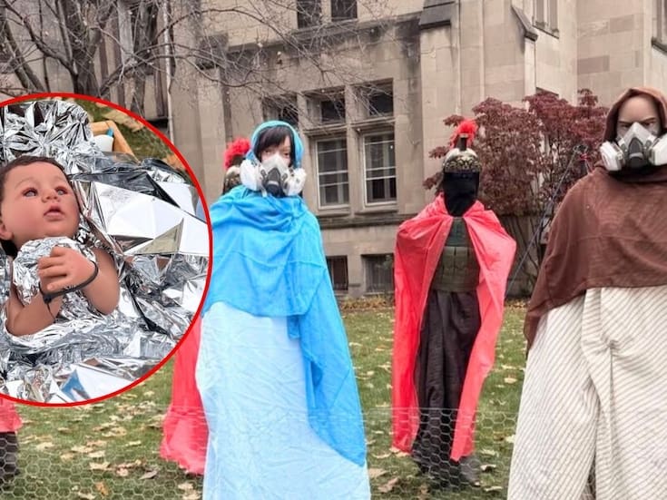 Iglesia monta un pesebre con el Niño Jesús esposado y cubierto con papel aluminio en Chicago, en alusión a redadas de Trump y al trato a familias detenidas en EEUU