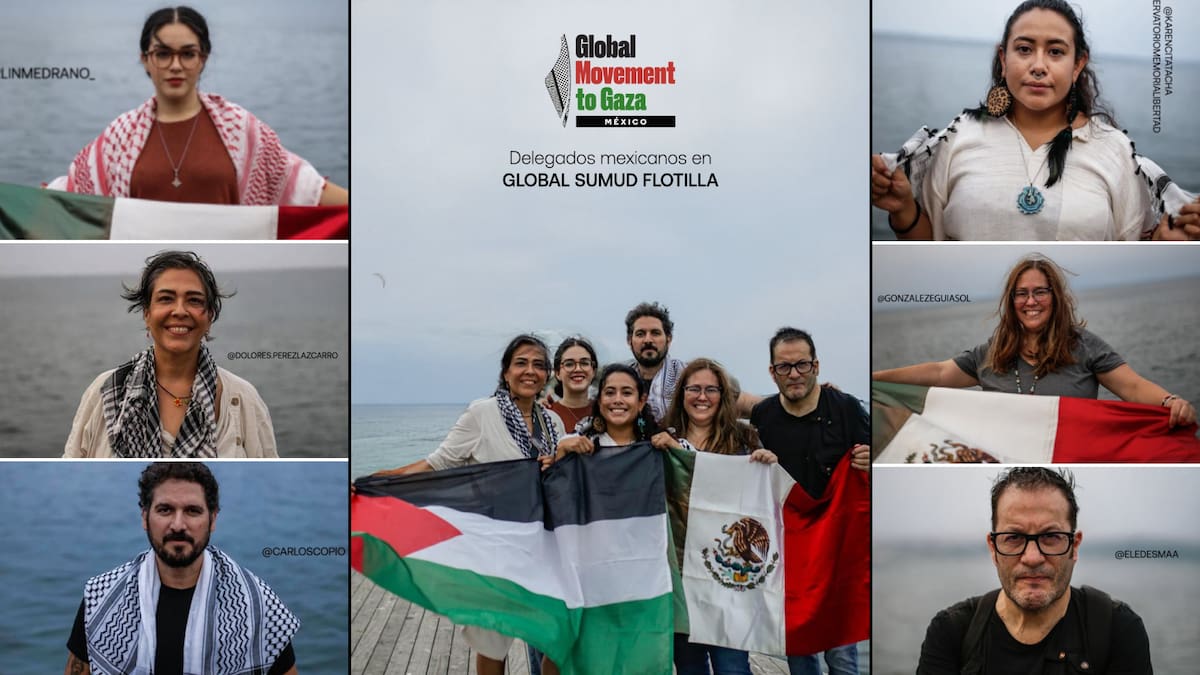 Seis mexicanos se unen a la flotilla internacional que desafía el bloqueo en Gaza. FOTO: Especial