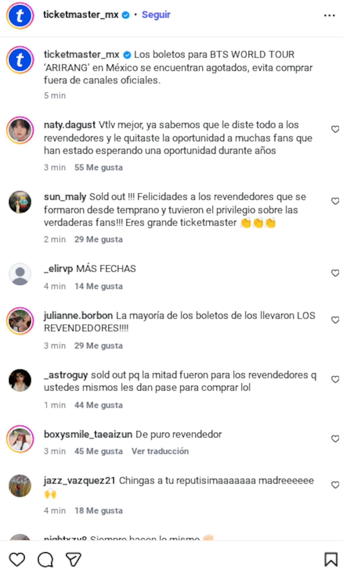 BTS: Denuncias de fraude y quejas durante el proceso de venta