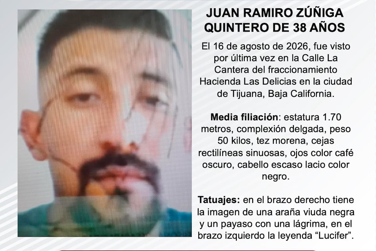 Se busca Juan Ramiro Zúñiga Quintero de 38 años