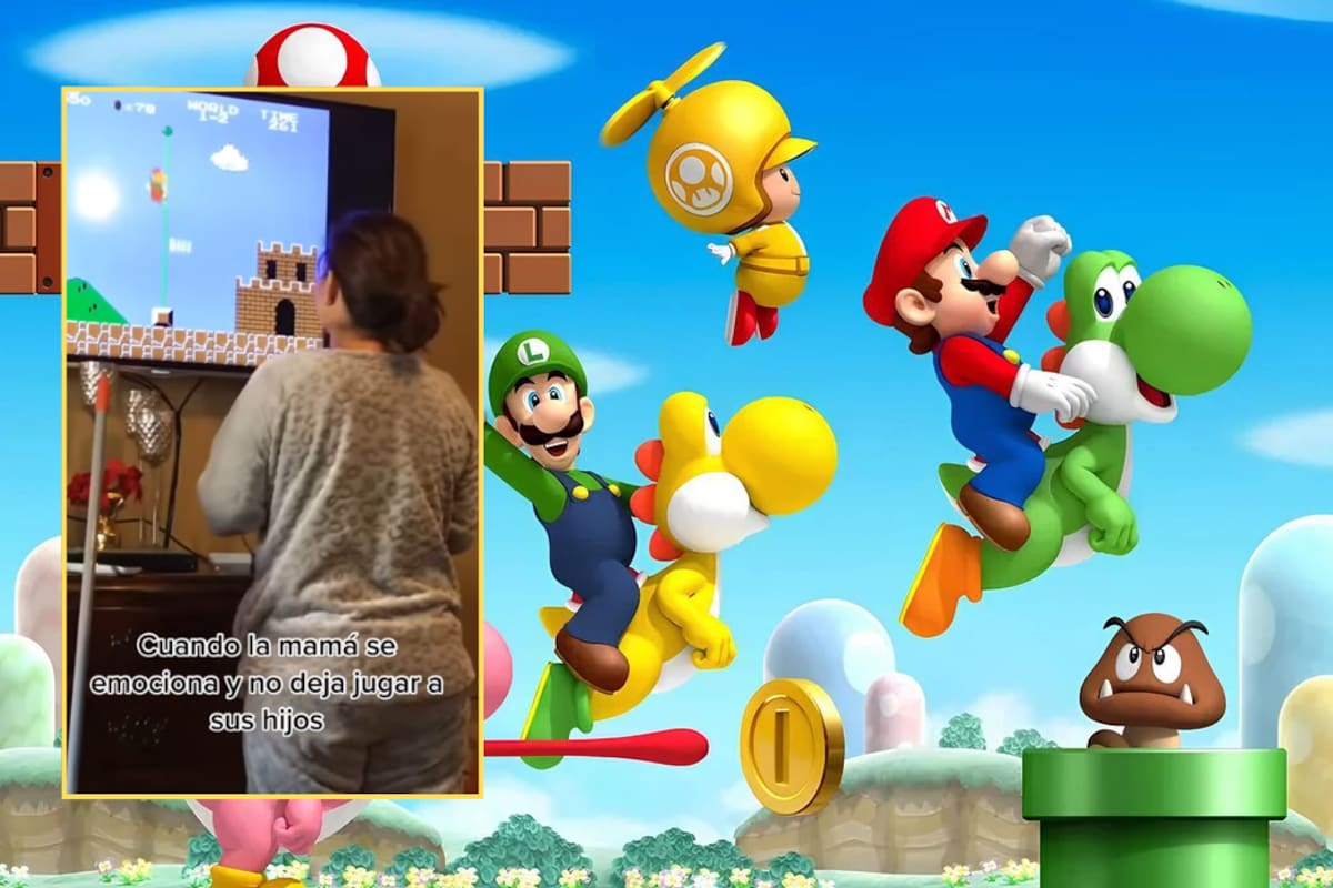 “La mamá está en lo correcto, que se los dé hasta que pierda.”: madre ayuda a sus hijos a pasar niveles de Mario Bros, pero luego ya no se los quiere devolver