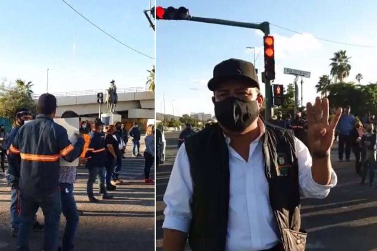 Agremiados del Sindicato del Ayuntamiento de Hermosillo bloquean calles por segundo día
