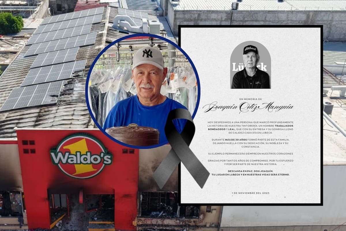 Tintorería Lübeck lamenta el fallecimiento de Joaquín Ortiz Munguía, víctima de incendio en Waldo’s de Hermosillo; laboró en la tintorería por más de 30 años