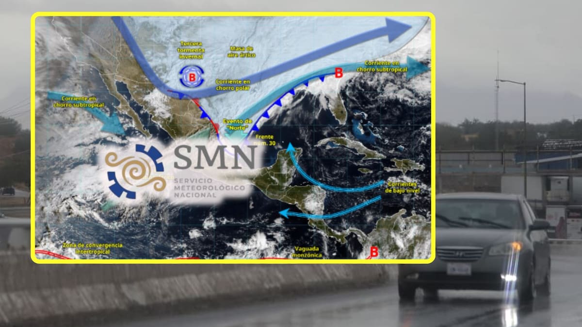 Frente frío 30 y su masa de aire polar ‘congelarán’ estas ciudades mañana lunes y martes con lluvias torrenciales, evento de “Norte” de hasta 120 km/h y heladas que alcanzarán temperaturas de -15°C