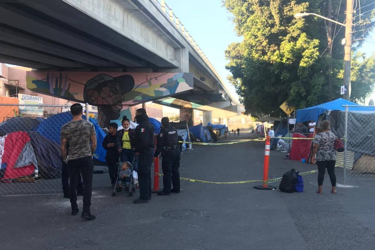 Disminuyen familias del campamento migrante