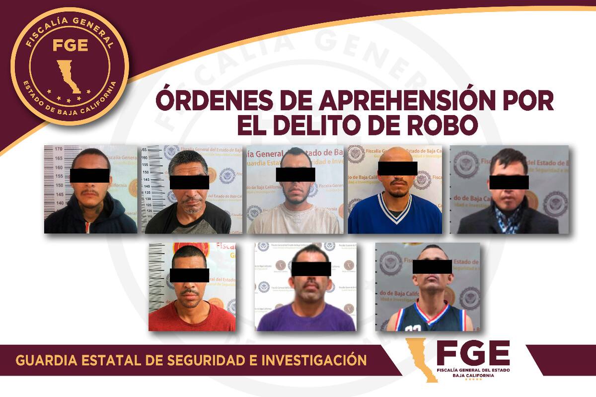 Cumplimenta FGE ocho órdenes de aprehensión por robos